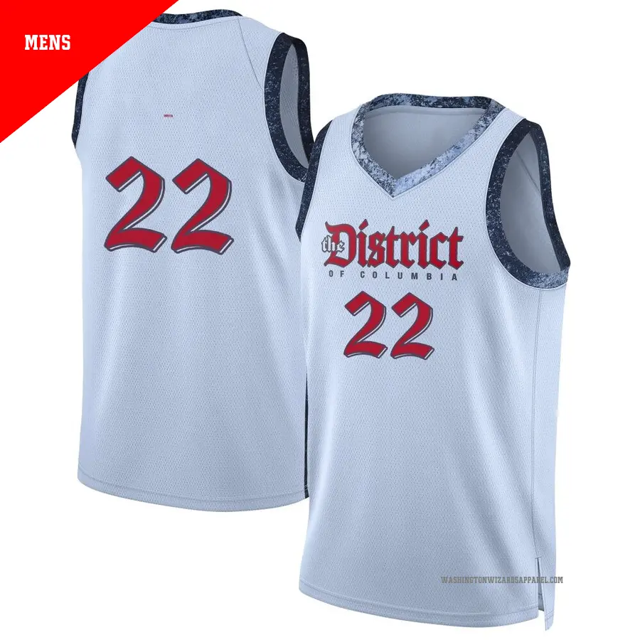 ＃22 Men's Khris Middleton Washington Wizards 2024/25 Swingman Light Blue City Edition Jersey