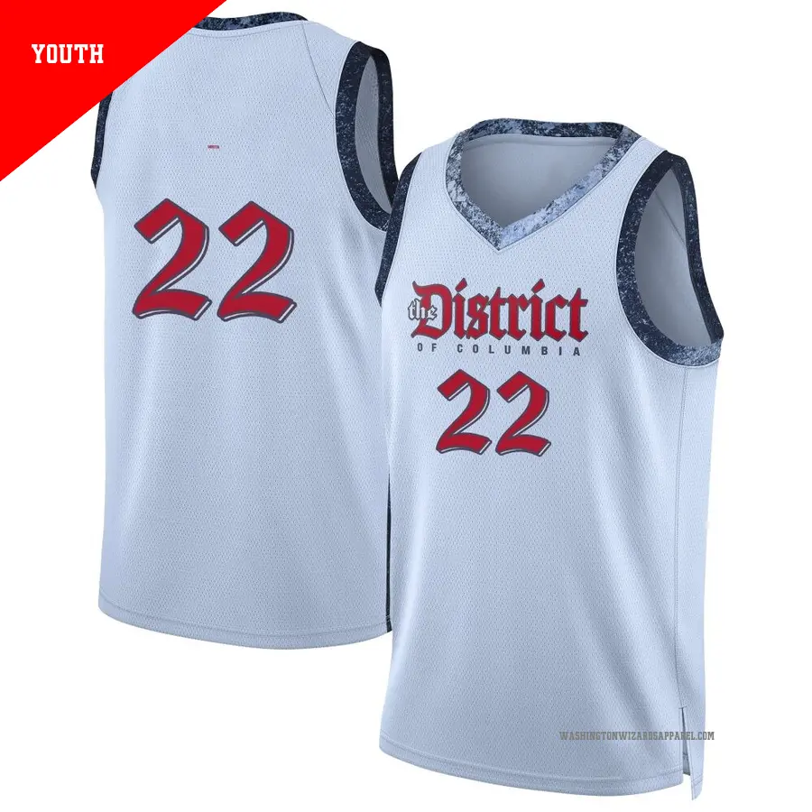 ＃22 Youth Khris Middleton Washington Wizards 2024/25 Swingman Light Blue City Edition Jersey